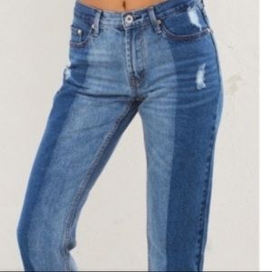 DANCE & MARVEL |Two-Tone High Rise Ankle Jeans. NWOT